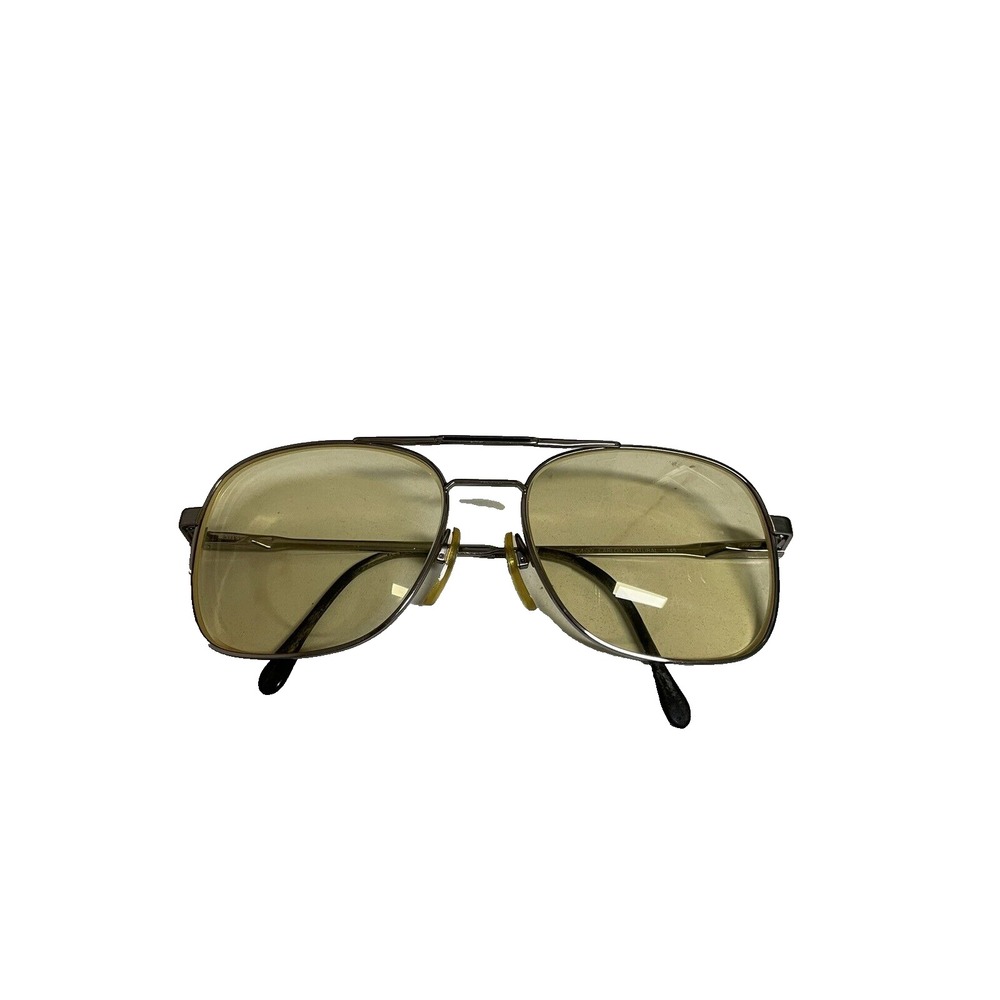 Vtg 1980s Klixx Luxottica Carlos Natural‎ Eyeglass Frame Silver Aviator Glasses
